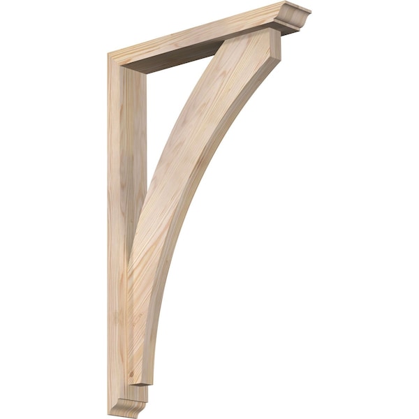 Ekena Millwork Thorton Traditional Smooth Bracket w/ Offset Brace, Douglas Fir, 3 1/2"W x 20"D x 32"H BKT0402X20X32THR01SDF - main